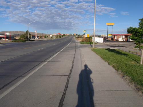 Rawlins Business Park and our shadow.